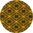 thumbnail image 1 of Ahgly Company Tapis Rond Lavable en Machine Intérieur Transitionnel Rouge Brun, 6 Pieds Rond, 1 of 7