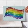 thumbnail image 2 of Vintage Rainbow Cutting Board, Grunge Style Gay Pride Flag LGBT Community Themed Antique Rainbow Stripes, Decorative Tempered Glass Cutting and Serving Board, Small Size, Multicolor, by Ambesonne, 2 of 5
