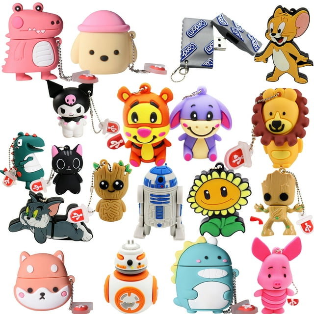 POWERONE Mini Cartoon USB 2.0 Flash Drive 64GB Pen Drive Pendrive 16GB Special U Disk 32GB Memory Stick Key Chain Creative Gift