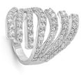 thumbnail image 4 of White CZ Wrap Wave Burst Abstract Ring ( Sizes 6 7 8 9 ) New .925 Sterling Silver Band Rings (Size 9), 4 of 4