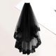 thumbnail image 5 of Black Bridal Veil with Comb Bridal Cathedral Veil Wedding Veil Hair Comb Halloween Hair Decorative for Brides Lady (Black), 5 of 5