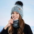 thumbnail image 4 of Wutalume Winter Hat and Scarf Set for Women, Fleece Lined Thick Knitted Beanie with Ear Muffs, Warm Two-Piece Set for Outdoor Activities,Gray, 4 of 8