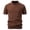 Brown, variant on Men's Johnny Collar Striped Knit Shirts Short Sleeve V Neck Texture Tops Soft Comfortable Old Money Business Casual Golf Stylish Shirts Army Green XL
