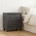 thumbnail image 3 of Dark Gray Nightstand with Melamine & Rubberwood Frame for Cozy Bedroom, 3 of 5