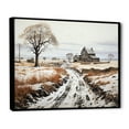 thumbnail image 2 of Designart "Monochrome Harvest Winter Farm wall art I" Farm Floater Framed Canvas Wall Art, 2 of 7