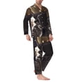 thumbnail image 2 of Naloa Astronaut Men’s Pajamas Set - Long Sleeve Button Down Sleep Shirt and Pajama Bottoms Sleepwear Set-Medium, 2 of 7