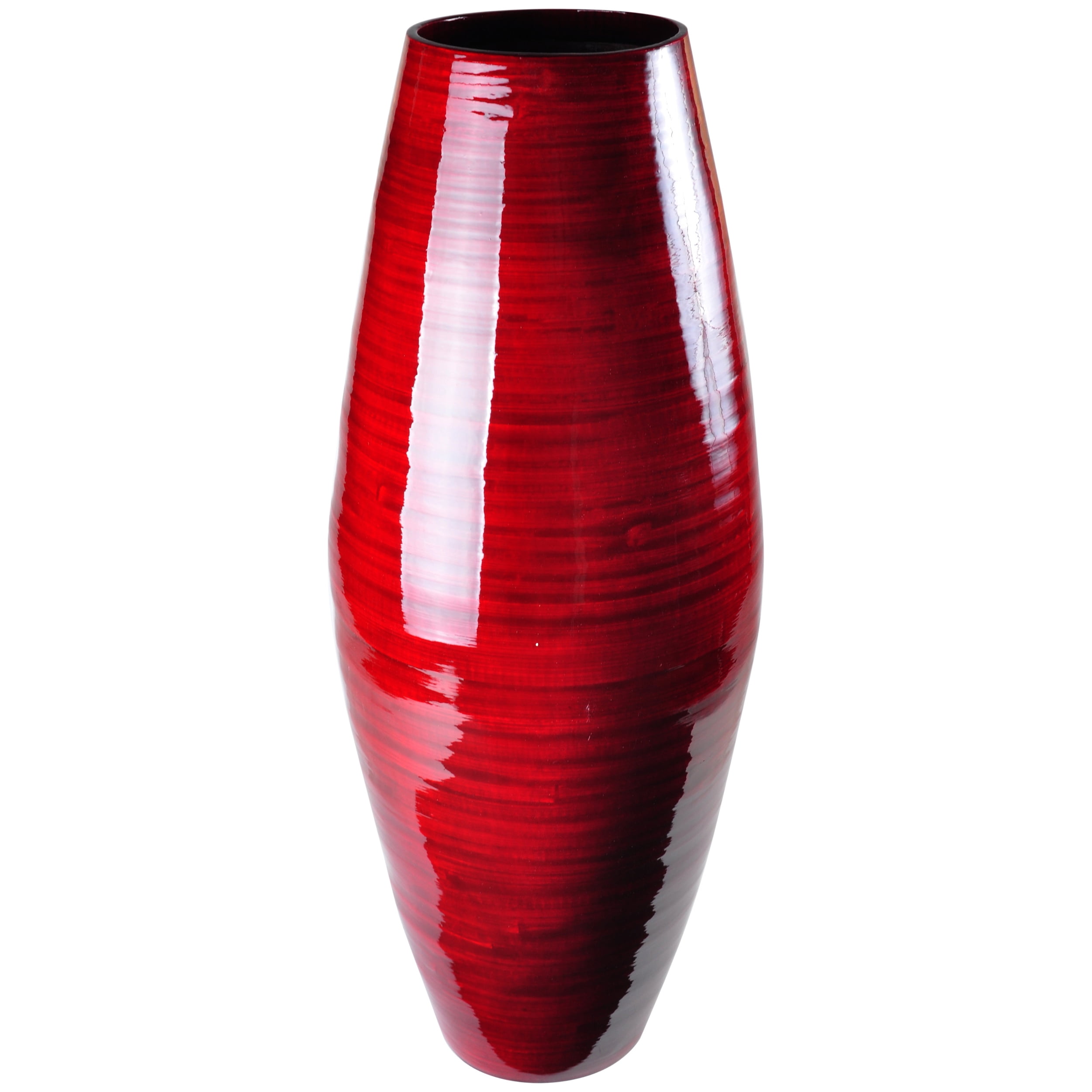 Lerman Décor's Bamboo 24" Red Spun bamboo vase