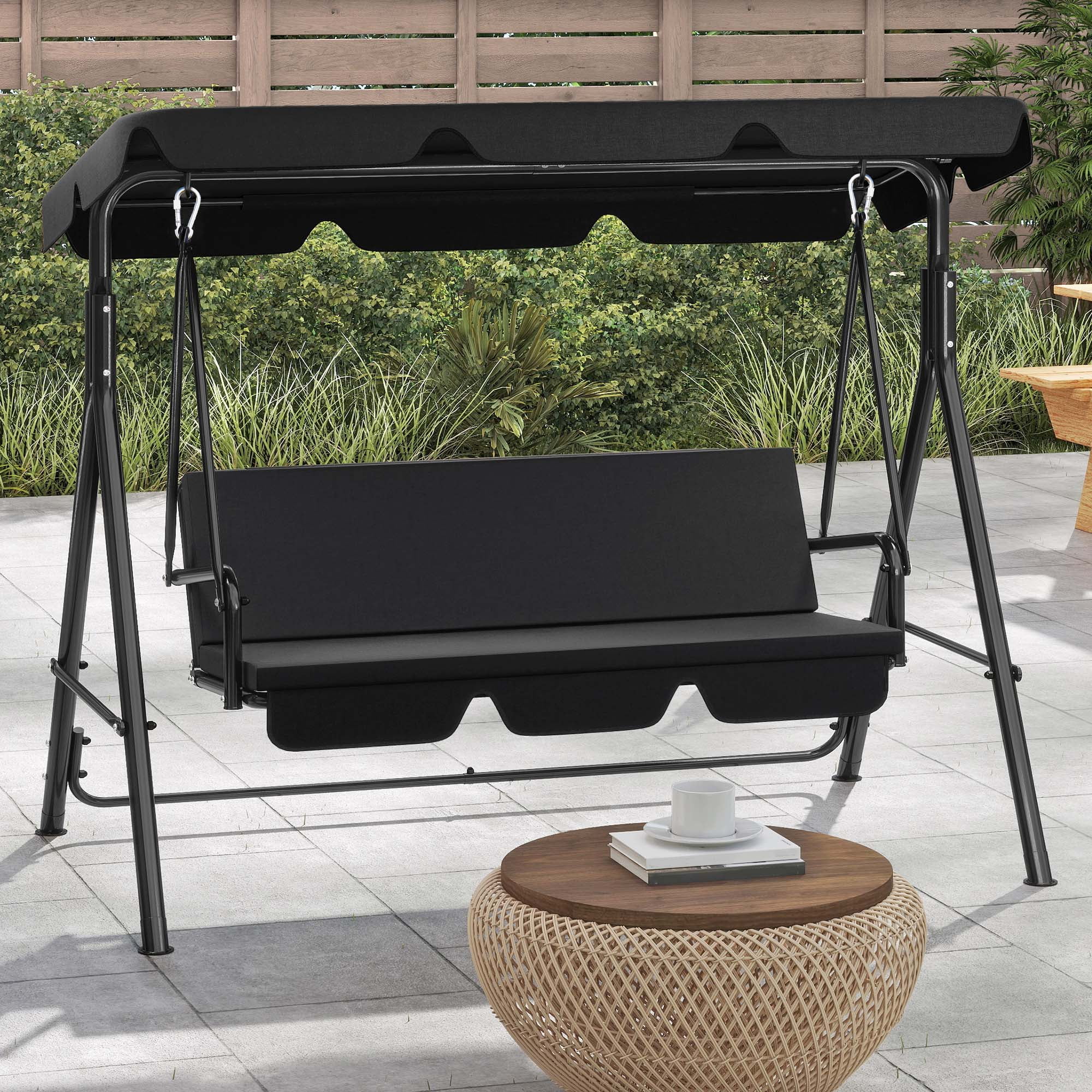 【Adul】PATIO Outsunny 3-Seat Outdoor Patio Swing Chair with Removable