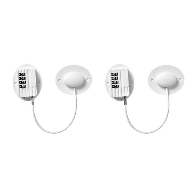 QualitChoice Cabinet Window Lock Child for Protection 4 Digit Lock, Self Adhesive Door Lock White 2Set