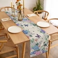 thumbnail image 3 of Table Runner 36 Inches Long for Kitchen Dining, Watercolor Flowers Dresser Scarf Farmhouse, Dining Table Decorations for Wedding/Parties, Spring Floral Butterflies Botanical Beige 13 x 36 In, 3 of 8