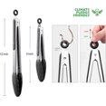 thumbnail image 2 of Premium Stainless Steel Locking Kitchen Tongs with Silicon Tips, Set of 2-9" and 12", 2 of 19