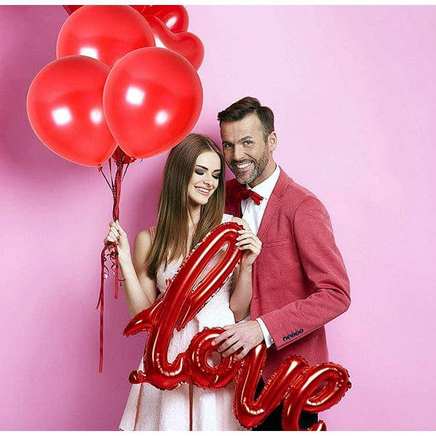 20 Pièces Ballons de Fleuret Coeur, Fête Ballons D'hélium avec 2 Rouleaux  de Rubans pour Mariage, Saint Valentin, Fiançailles, Anniversaire, Douche  de Bébé Décorations Ballons (Rouge) : : Cuisine et Maison