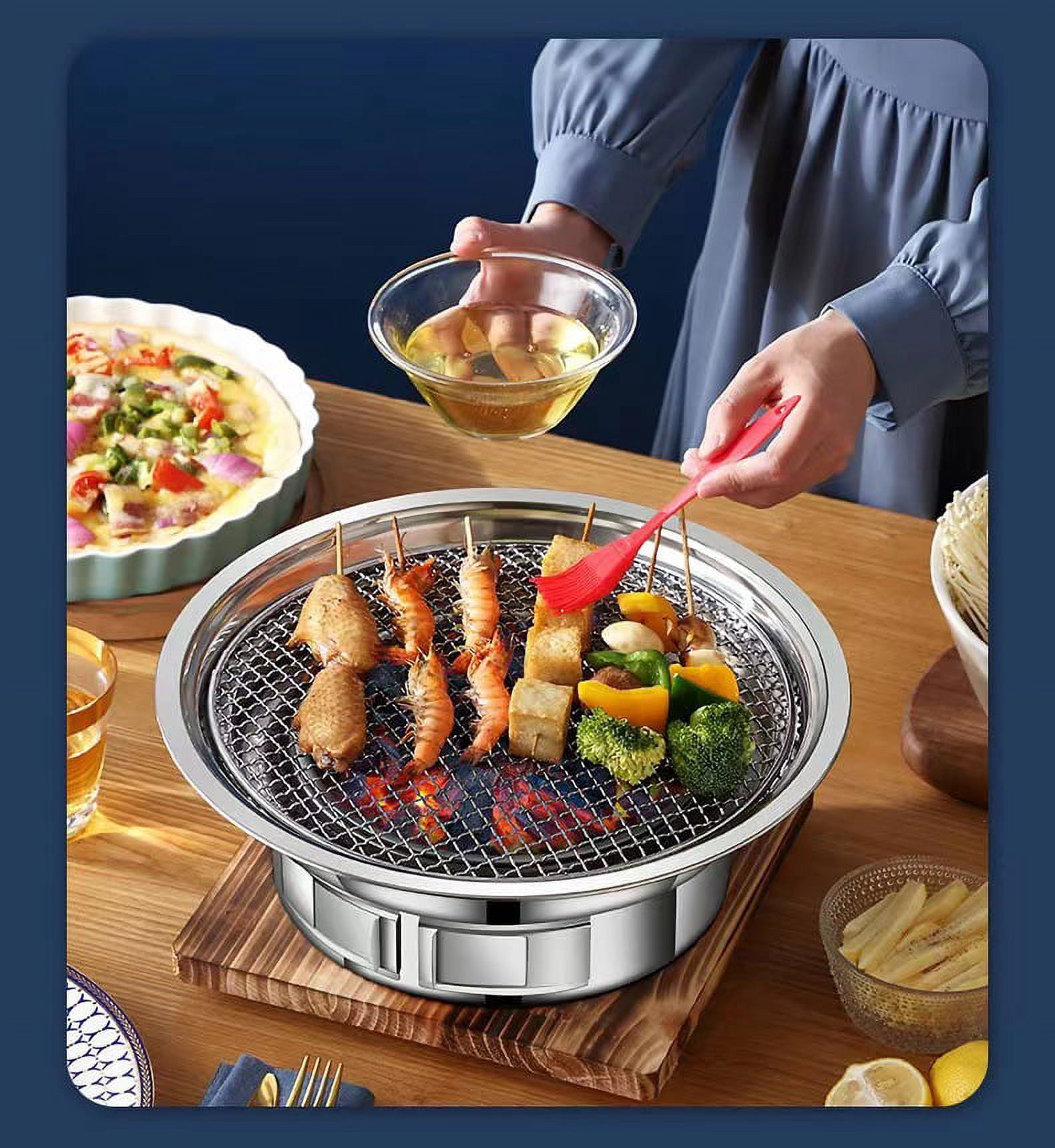 Stainless Steel Round BBQ Oven Portable Charcoal Oven Home Camping Potluck Available