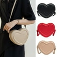 thumbnail image 2 of PU Leather Shoulder Bag for Women Small Heart Shape Crossbody Bag Change Purse, 2 of 21