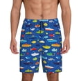 thumbnail image 1 of Balery Submarines And Whales Pantalones cortos de pijama de punto de algodón para hombre con cinturilla y bolsillos-Medium, 1 of 6