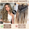 thumbnail image 3 of Clip in Long Wavy Synthetic Hair Extension 24 Inch Mixed Brown & Blonde 4PCS Thick Hairpieces Fiber Double Weft Hair for Women, 3 of 6