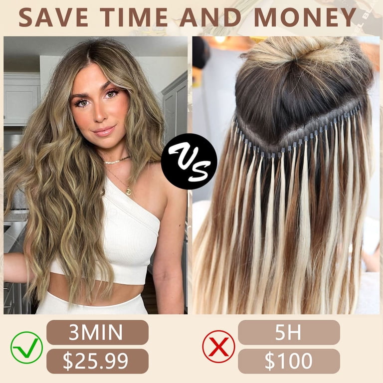 Clip in Long Wavy Synthetic Hair Extension 20 Inch Mixed  display picture 1