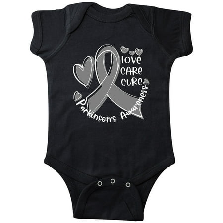 

Inktastic Love Care Cure Parkinson s Awareness with Gray Ribbon Gift Baby Boy or Baby Girl Bodysuit
