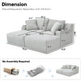 thumbnail image 5 of Aukfa Oversized Double Chaise Lounge Modular Boneless Couch, 2 Cup Holders, 4 Throw Pillows, Light Gray, 5 of 9