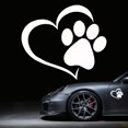 thumbnail image 1 of Pet Dog Paw Puppy Print Love Heart Stickers for Cars Trucks Windows Walls Laptops (5.9x5.2) (Reflective Silver), 1 of 6