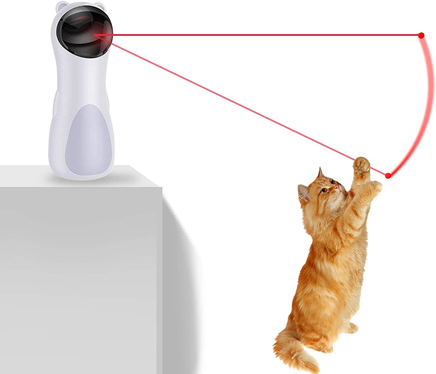 Cat Laser Toy, Automatic Rotating Laser Pointer for Cats, USB/Battery Charging Operated Pet