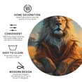 thumbnail image 3 of Zufioo Prairie Meditating Lion Print Leather Coaster Set, Decorative PVC Coasters 4-pack - Scald and Stain-resistant, Suitable for Home, Cafes, Restaurants-Round Shape, 3 of 6