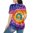 thumbnail image 5 of QATAINLAV Summer Shirts for Women 2025 Fashion Tie Dye Tees Tops Loose Dressy Casual Pleated Tshirts Round Neck Short Sleeve Blouses Multicolor M Today's Sales, 5 of 8