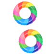 thumbnail image 3 of 2pcs Rainbow Swim Ring Outdoor Pool Inflatable Swim Ring Portable Summer Water Toy, 3 of 7
