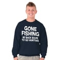 thumbnail image 4 of Funny Dad Gone Fishing Hunting Season Men's Crewneck Sweatshirt Brisco Brands L, 4 of 5