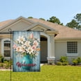 thumbnail image 2 of Amhnf Linen Garden Flag With Floral Bouquet And Welcome Text For Home Outdoor Garden Yard Decor 12x18 inch, 2 of 5