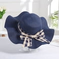 thumbnail image 2 of SikaFu Waves Along The Straw Hat Grid Bow Woven The Sun Hat Version Of The Simple Sun Hat Female Beach Hat, 2 of 9