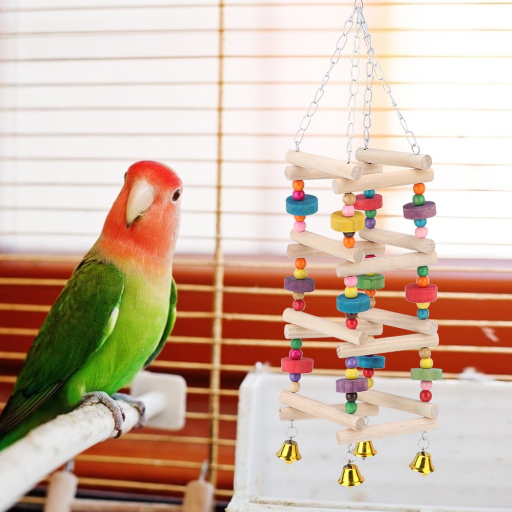 🐦 Columpio Escalera Para Loros – Juguete Natural De Madera De 50 Cm Para Periquitos, Canarios Y Cacatúas