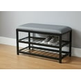 thumbnail image 1 of 2 Tier Shoe Bench, Padded Seat Metal Frame, Entryway Organizer, 1 of 6