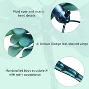 Liffy Metal Dragonfly Wall Art - 14 Decorative Green Dragonfly with Leaf-Shaped Wings, Perfect for Indoor or Outdoor Decor