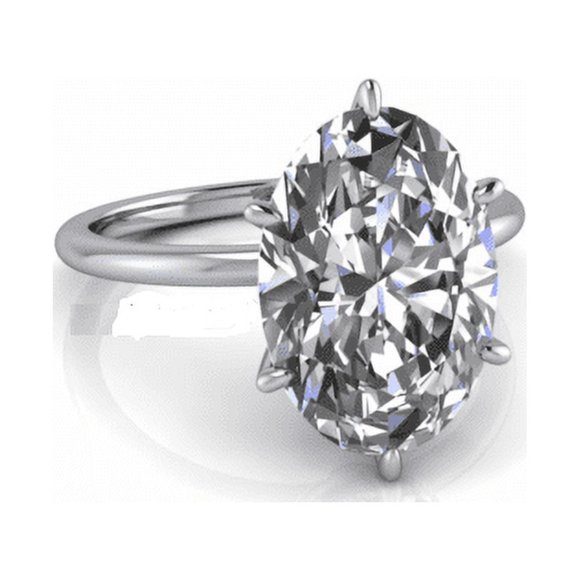 2.00 Ct Stunning Oval Real Moissanite Engagement Rings for Ladies Solid 950 Platinum