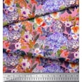 thumbnail image 2 of Soimoi Polyester Crepe Fabric Flower & Leaves Watercolor Printed Fabric 1 Yard 42 Inch Wide, 2 of 3