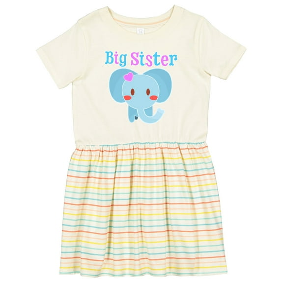 Inktastic Big Sister Elephant Girls Toddler Dress