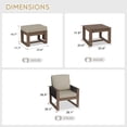 thumbnail image 4 of COOS BAY 5PCS Patio Conversation Sets, Natural Real Wood Cedar Chair with Cushion and Side Table, Ottomans, for Garden, Backyard, Beige, 4 of 10