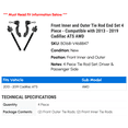 thumbnail image 2 of Front Inner and Outer Tie Rod End Set 4 Piece - Compatible with 2013 - 2019 Cadillac ATS AWD 2014 2015 2016 2017 2018, 2 of 2
