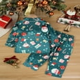 thumbnail image 3 of 2 Piece Girls Boys Print Satin Pajama Set Button Down Long Sleeve Top and Pants Sleepwear, 3 of 7