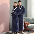thumbnail image 2 of Camisón de terciopelo Beibei largo y grueso para parejas, bata de baño de franela de talla grande para invierno y otoño para mujer, 2 of 5