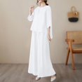 thumbnail image 1 of Womens pajama sets Two Breathable Cotton And Linen Tops Loose And Wide Leg Pants Set XL, 1 of 6