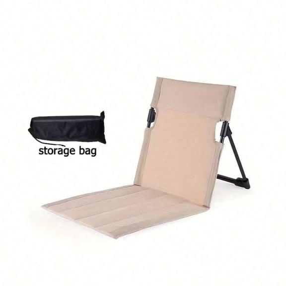 WFPXAMLZZMD 1pc Lightweight Folding Camping Chair With Backrest Portable Outdoor Lazy Chair With Storage Bag for Beach Garden Picnic-Apricot