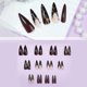 thumbnail image 4 of Uñas postizas adhesivas IMRAIN marrón con estampado de leopardo estilo stiletto 24 piezas, 4 of 7