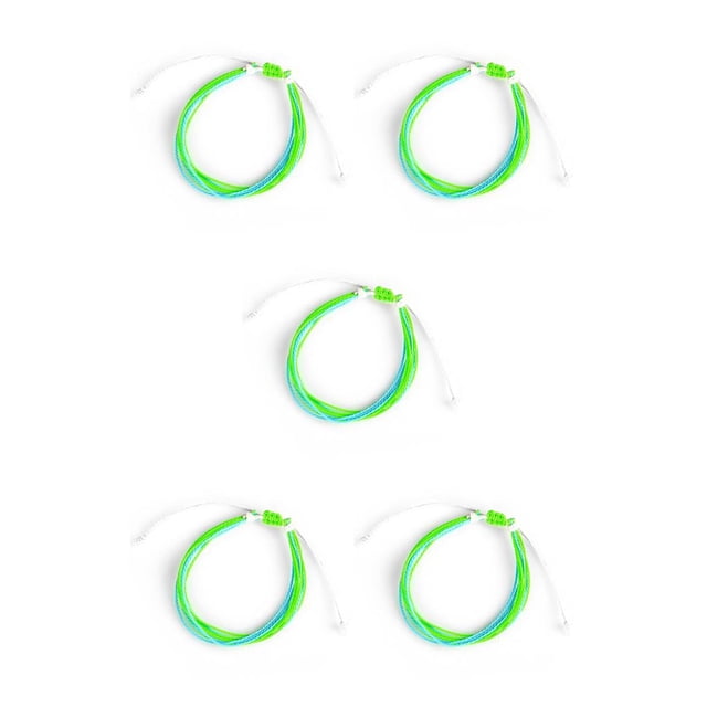 Qarigey de cuerda Joyería estética elegante Cordón Pulseras bohemias hechas a mano Regalo creativo para niñas adolescentes Verde + Azul Verde+Azul 5Conjunto