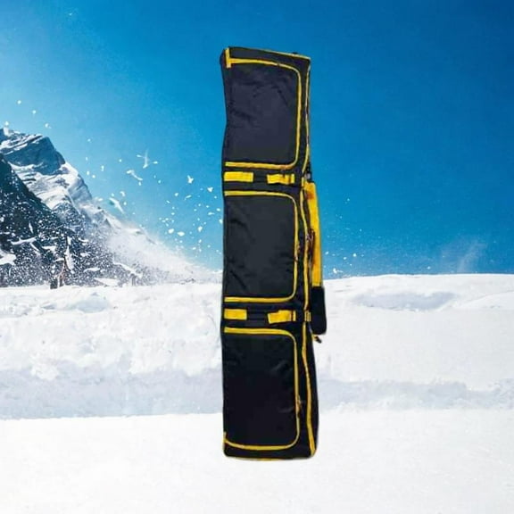 lacooooppia Ski Bag Snowboard Sleeve Wheeled with Carrying Handle Transport Carry Case Ski Equipment Bag Snowboard Bag for Skiing Outdoor Black Yellow