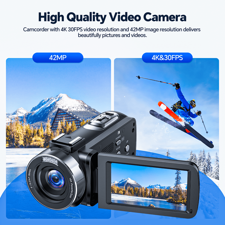 Campark AC13 4K 30FPS Video Camera 42MP Photo 3” 270° Screen