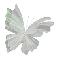 deevoka 3D Artificial Butterfly Decor Art Photography Prop for Birthday Celebrations White