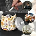 thumbnail image 4 of Yayeee Ashtray with Lid for Cigarette Smokeless Stainless Steel Home Ash Holder, Beige Retro Rainbow, 4 of 7