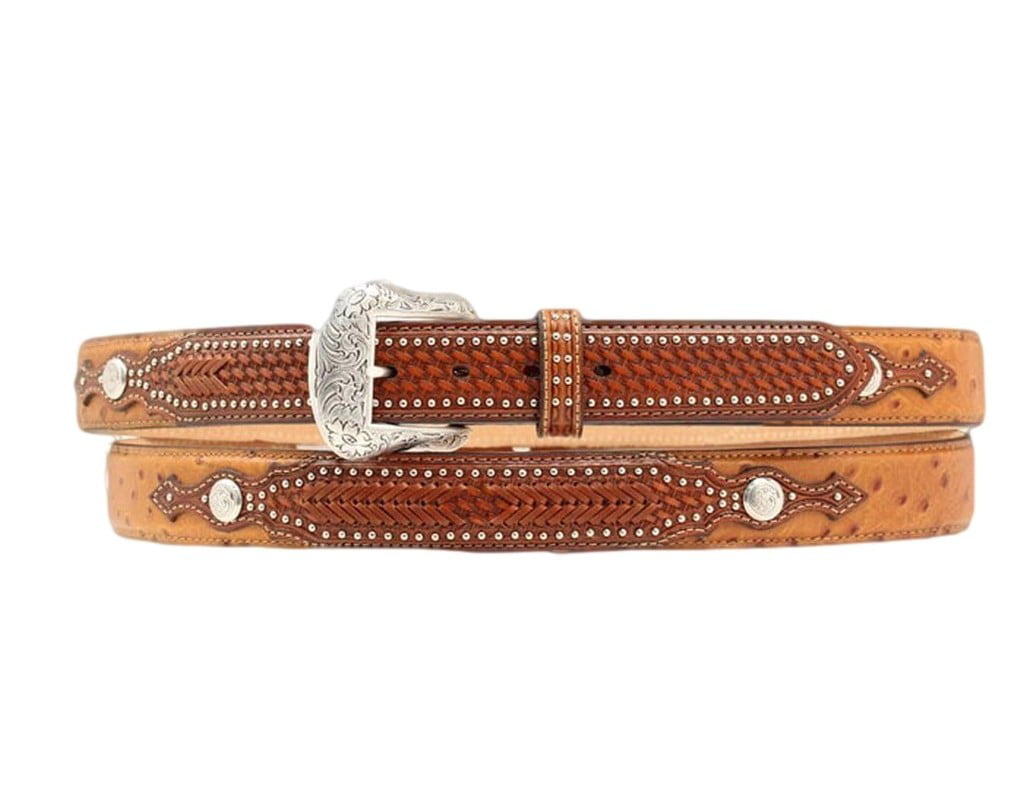 Nocona Men's Western Ranger Leather Belt & Buckle-Brown N2476802 